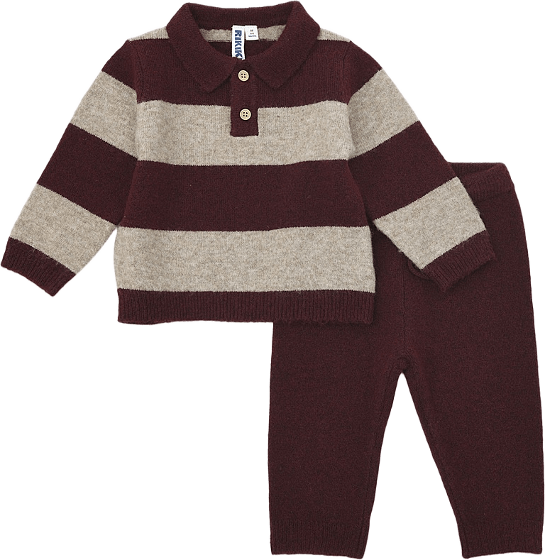 Stickat babyset THEIS, från RIKIKI, i färgen Stripe.