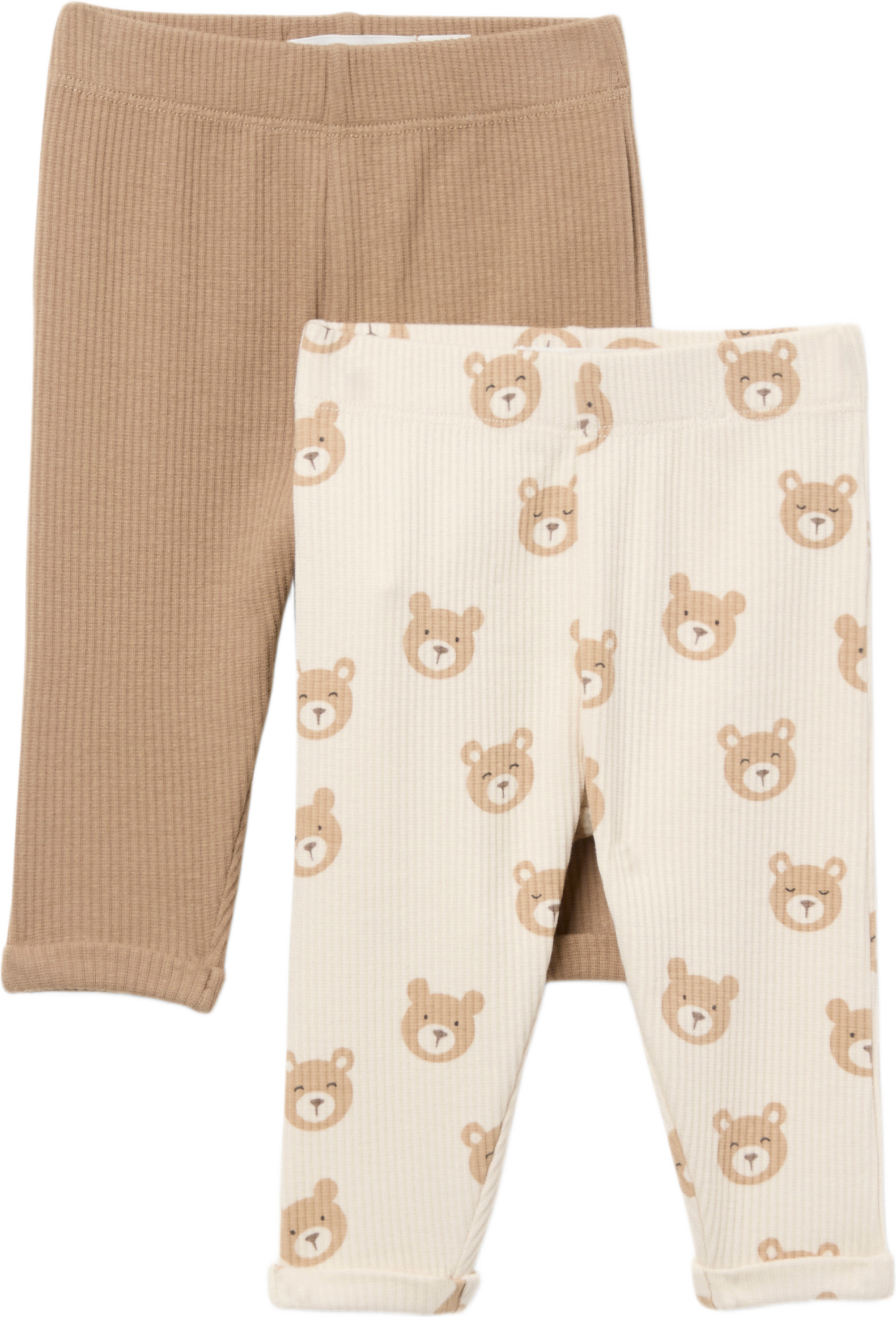 Ribbade leggings DIDI, 2-pack, från RIKIKI, i färgen Bear.