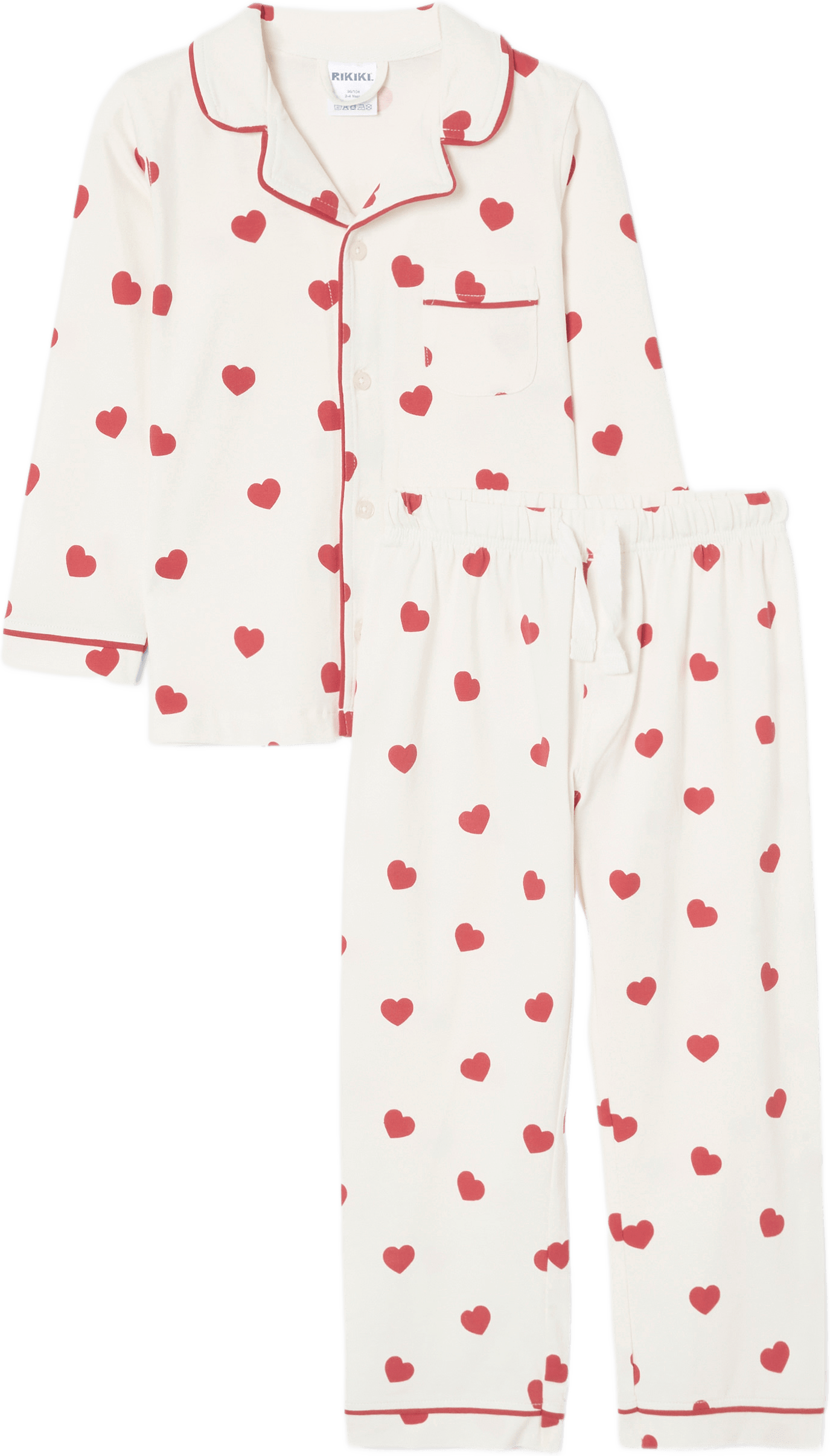 Mönstrad pyjamas POPPY, från RIKIKI, i färgen Gardenia.