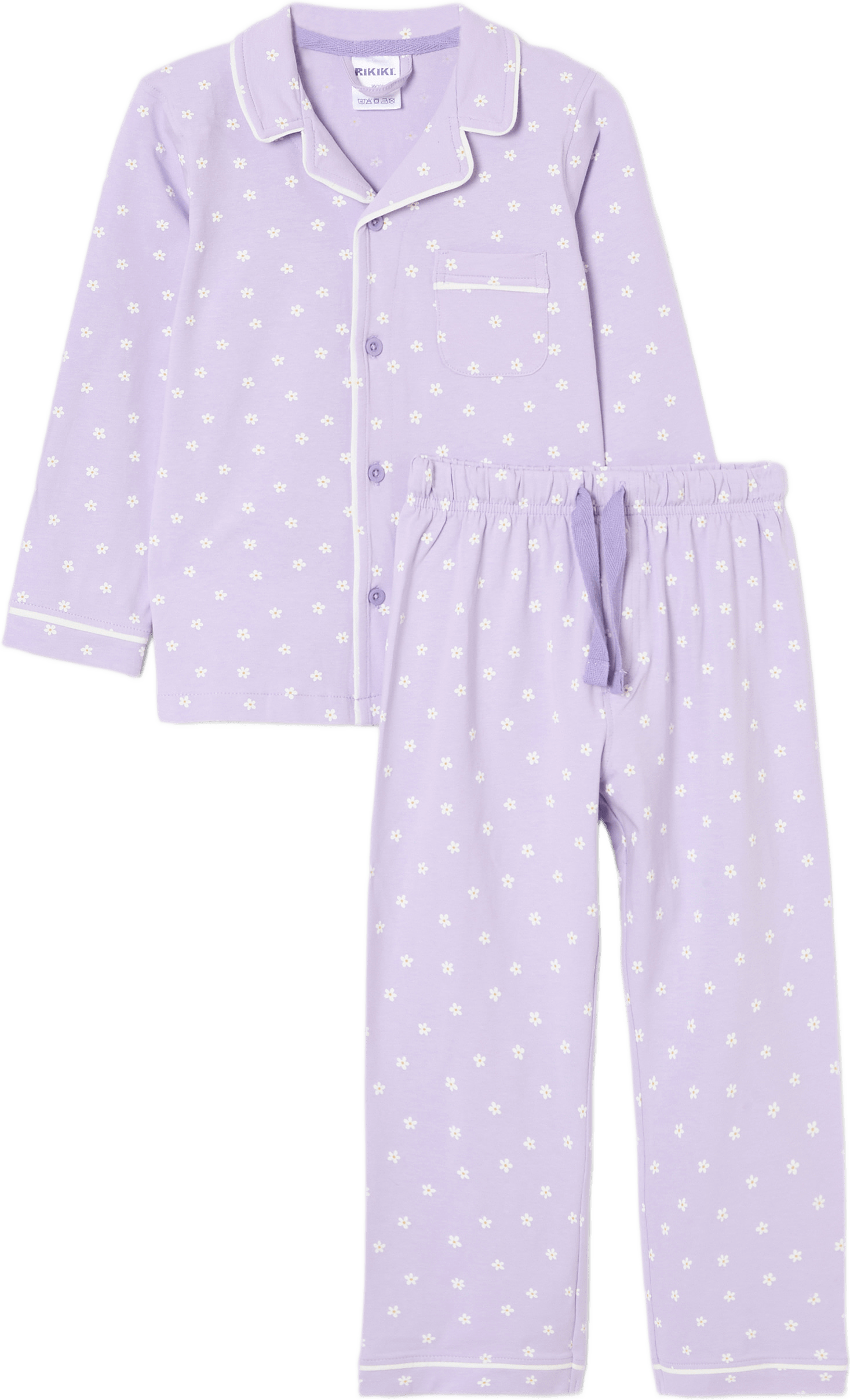 Mönstrad pyjamas POPPY, från RIKIKI, i färgen Purple.