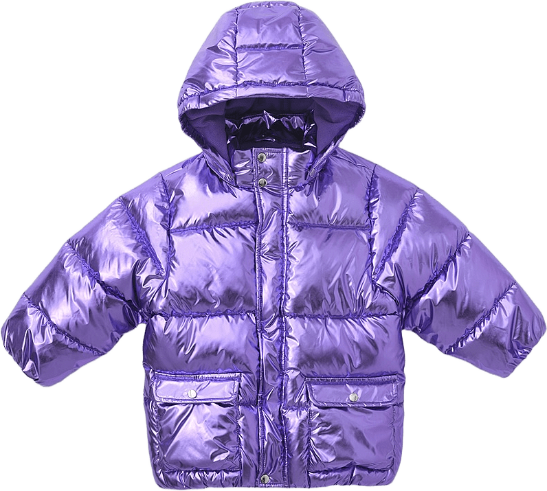 Pufferjacka med huva BROOKS, från RIKIKI, i färgen Purple.