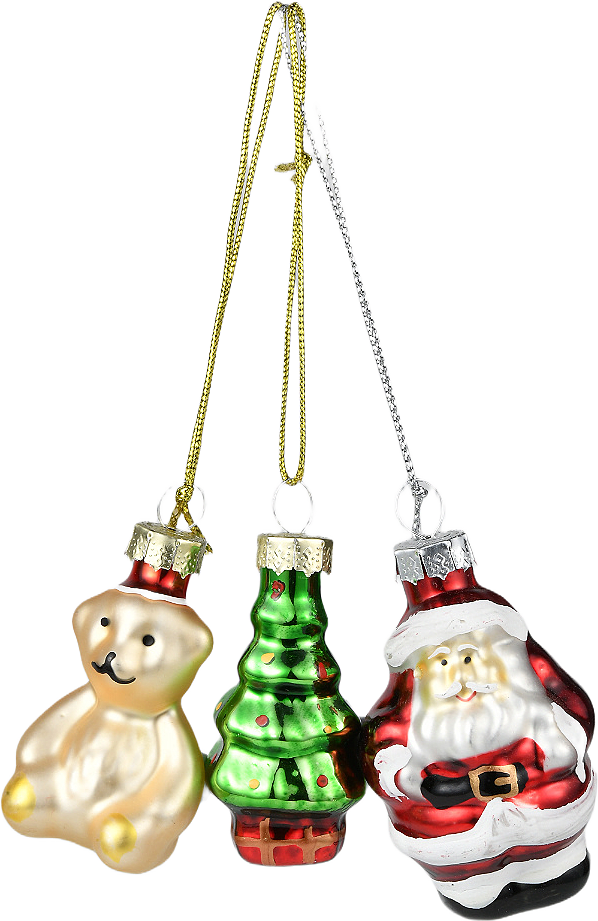 Julgranshänge i glas MERRY, 3-pack, från Åhléns Home, i färgen Multi Color.