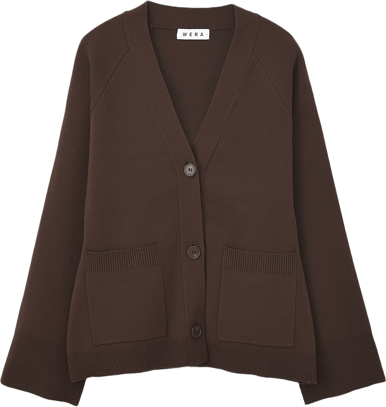 Viskoscardigan WARD, från Wera, i färgen Warm Brown.