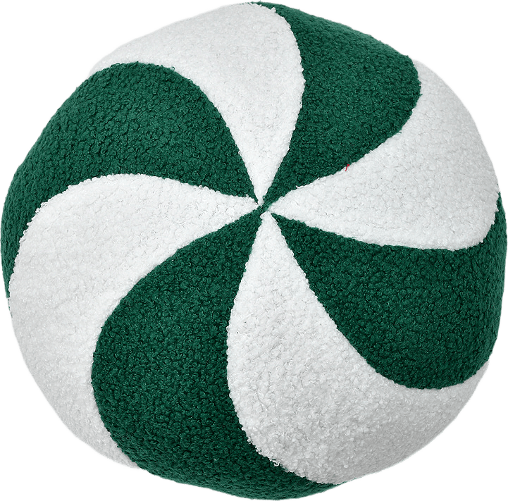 Dekorationskudde boll 30 cm, från Åhléns Home, i färgen Off White/Green.
