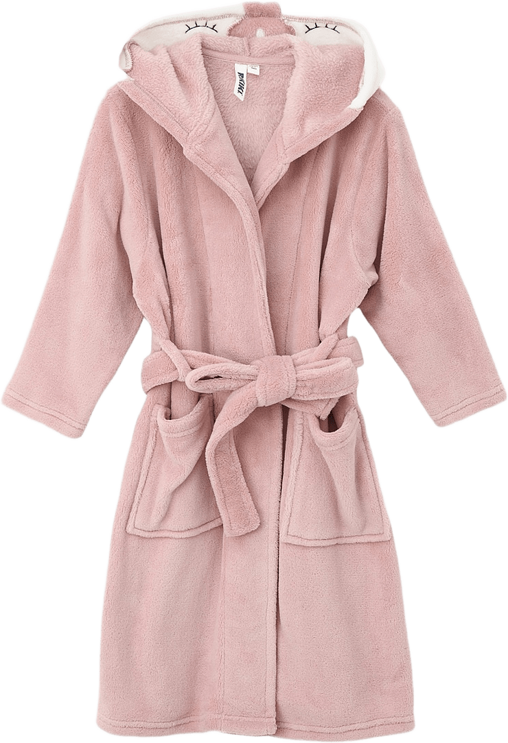 Morgonrock i fleece FOREST, från RIKIKI, i färgen Pink.
