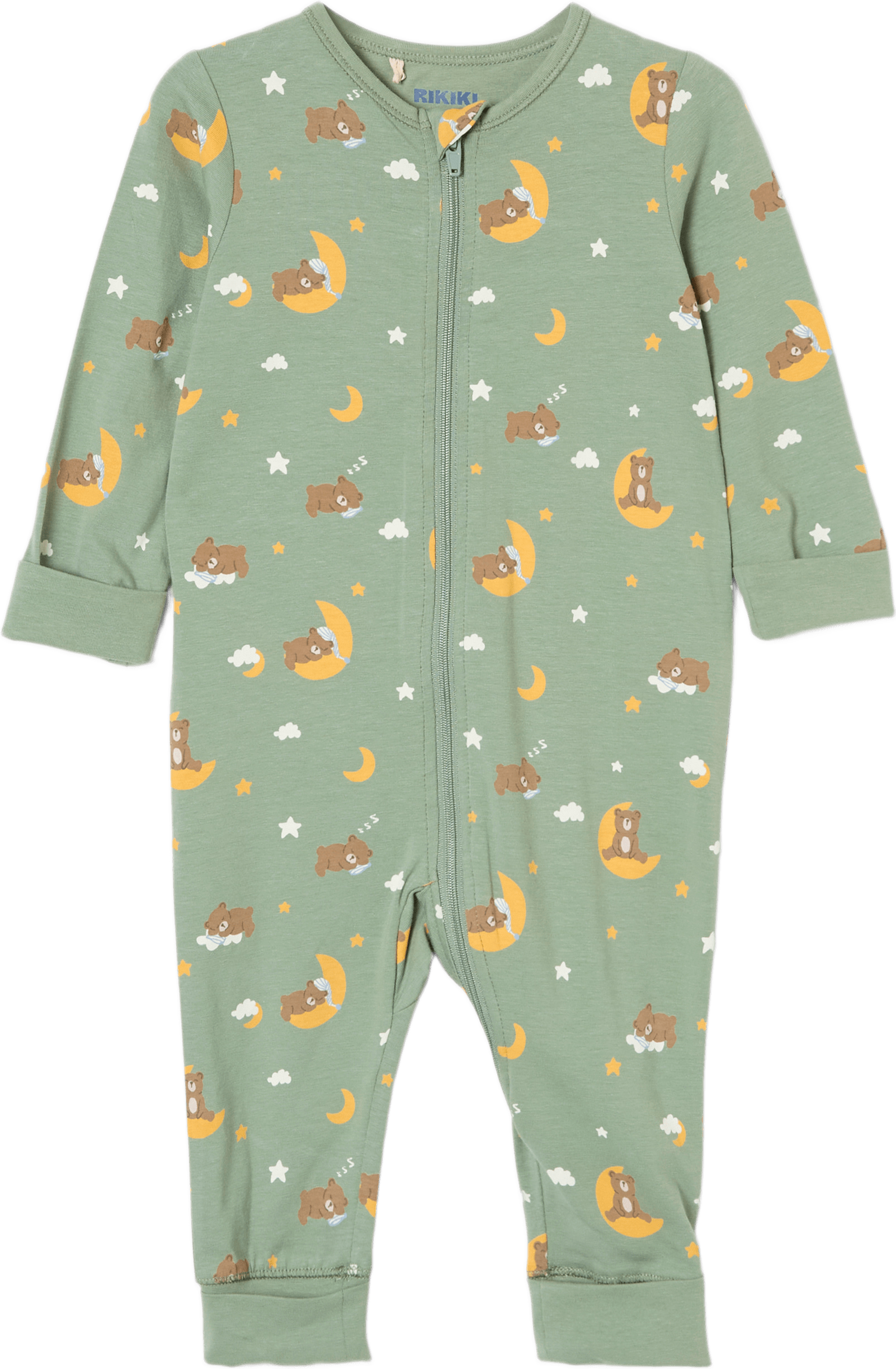 Pyjamas med dragkedja LONNIE, från RIKIKI, i färgen Green Print.
