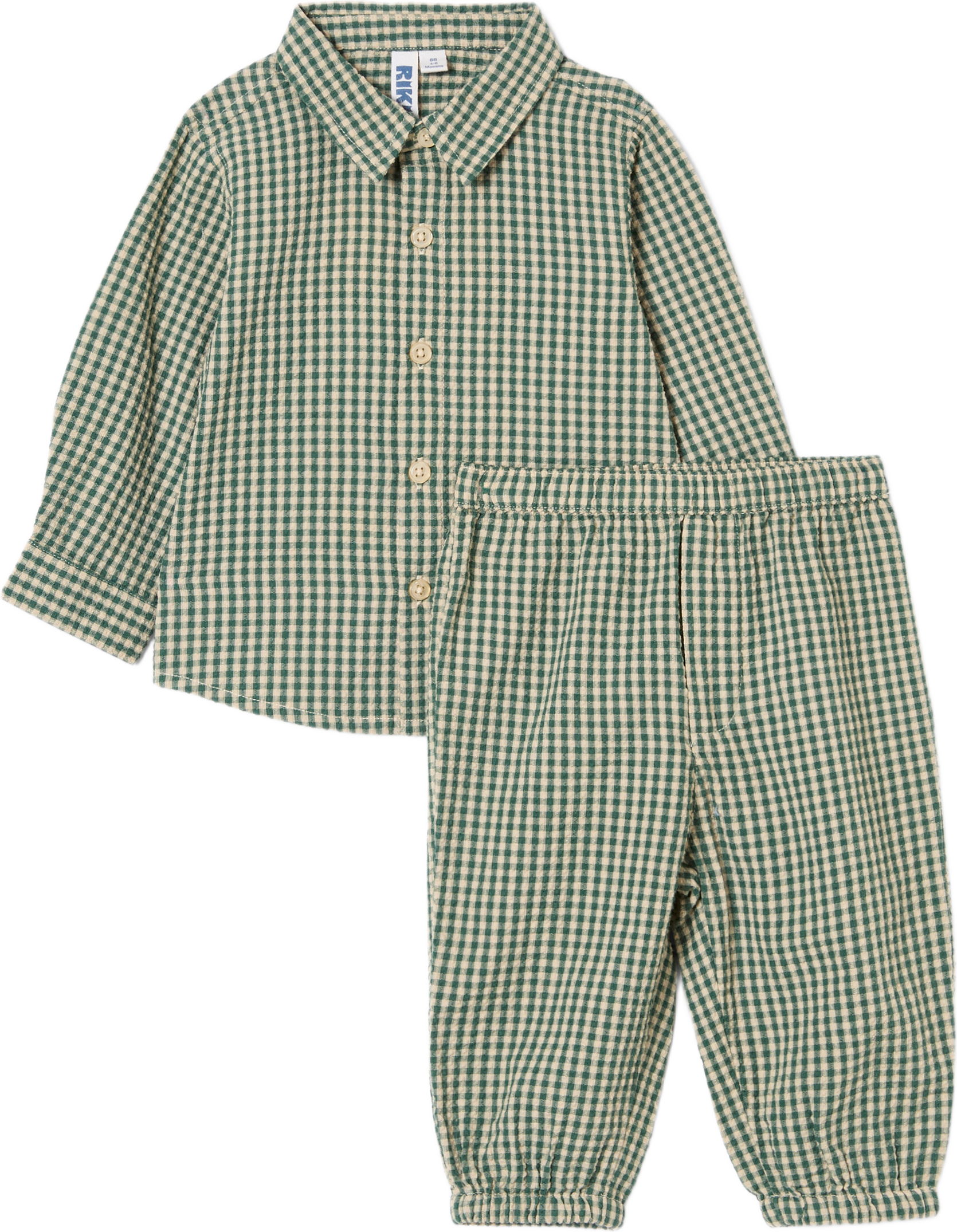 Krinklat set ALBIN, från RIKIKI, i färgen Green.
