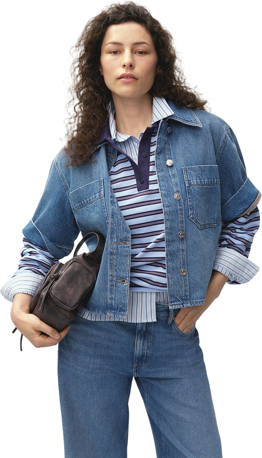 Jeansjacka JOELLE, från Carin Wester, i färgen Washed Denim Blue.