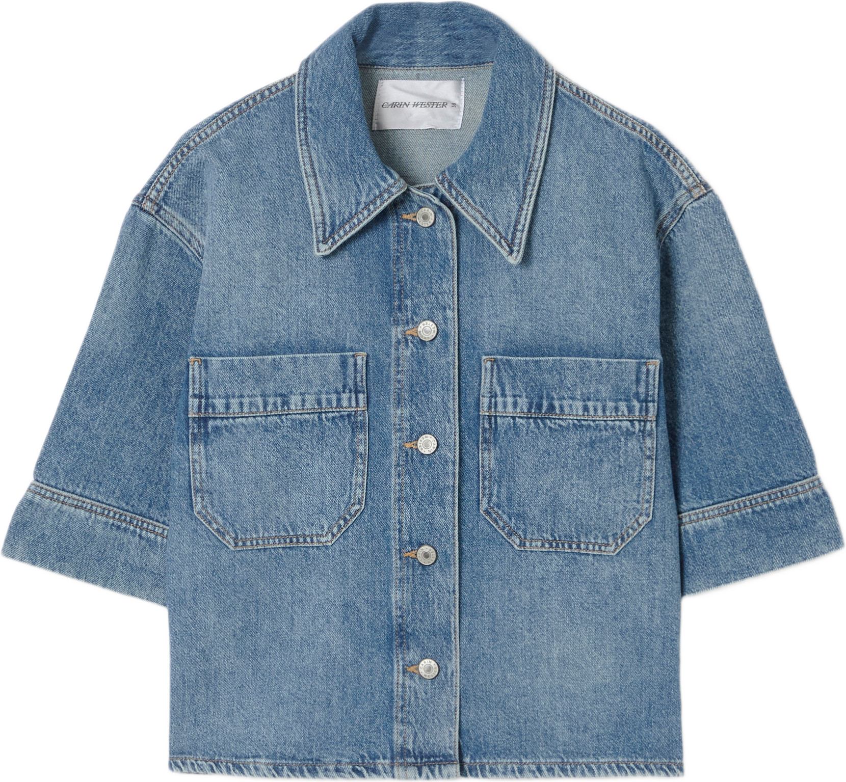 Jeansjacka JOELLE, från Carin Wester, i färgen Washed Denim Blue.