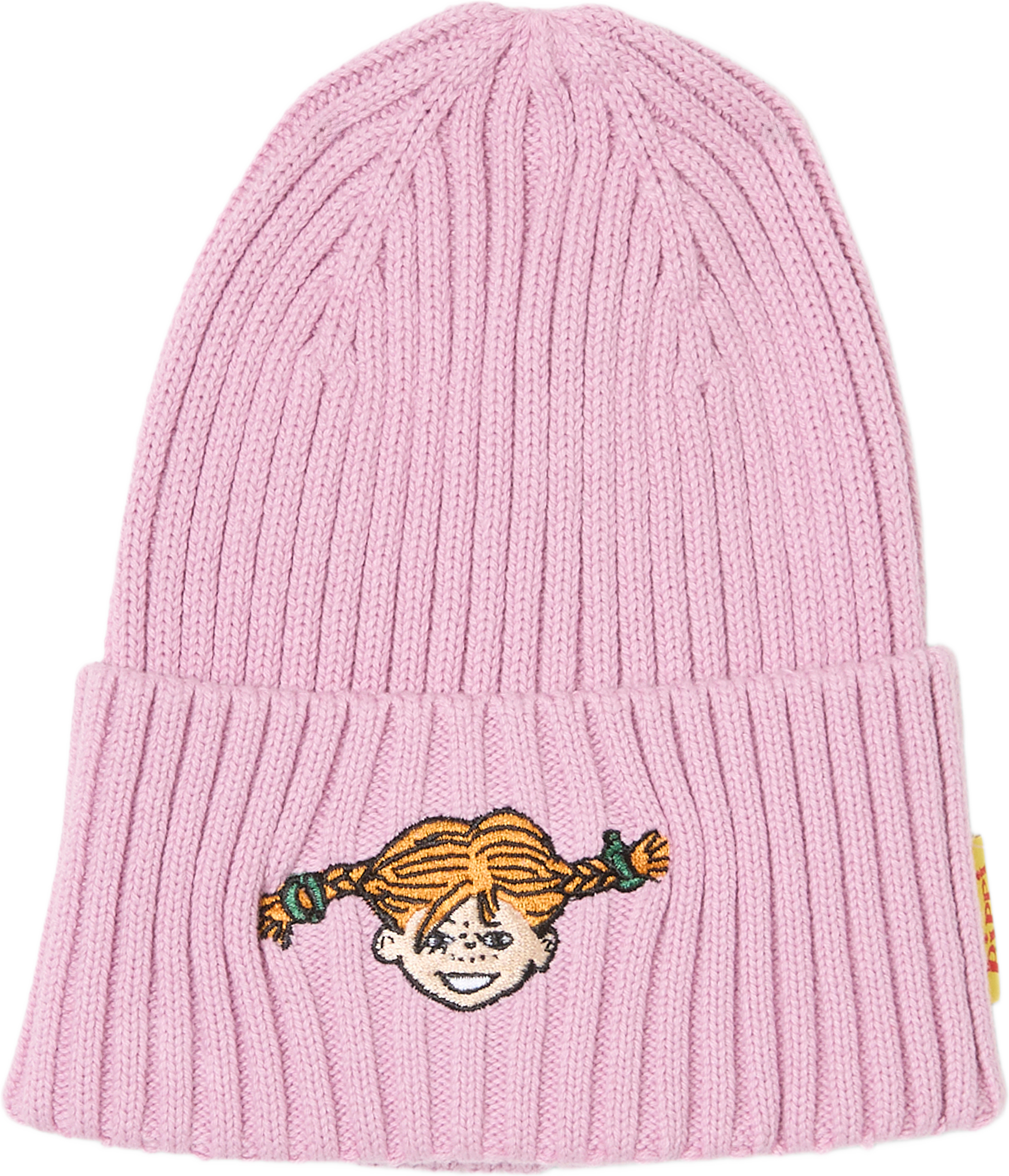 Ribbstickad Pippi-mössa, från PIPPI, i färgen Pink.