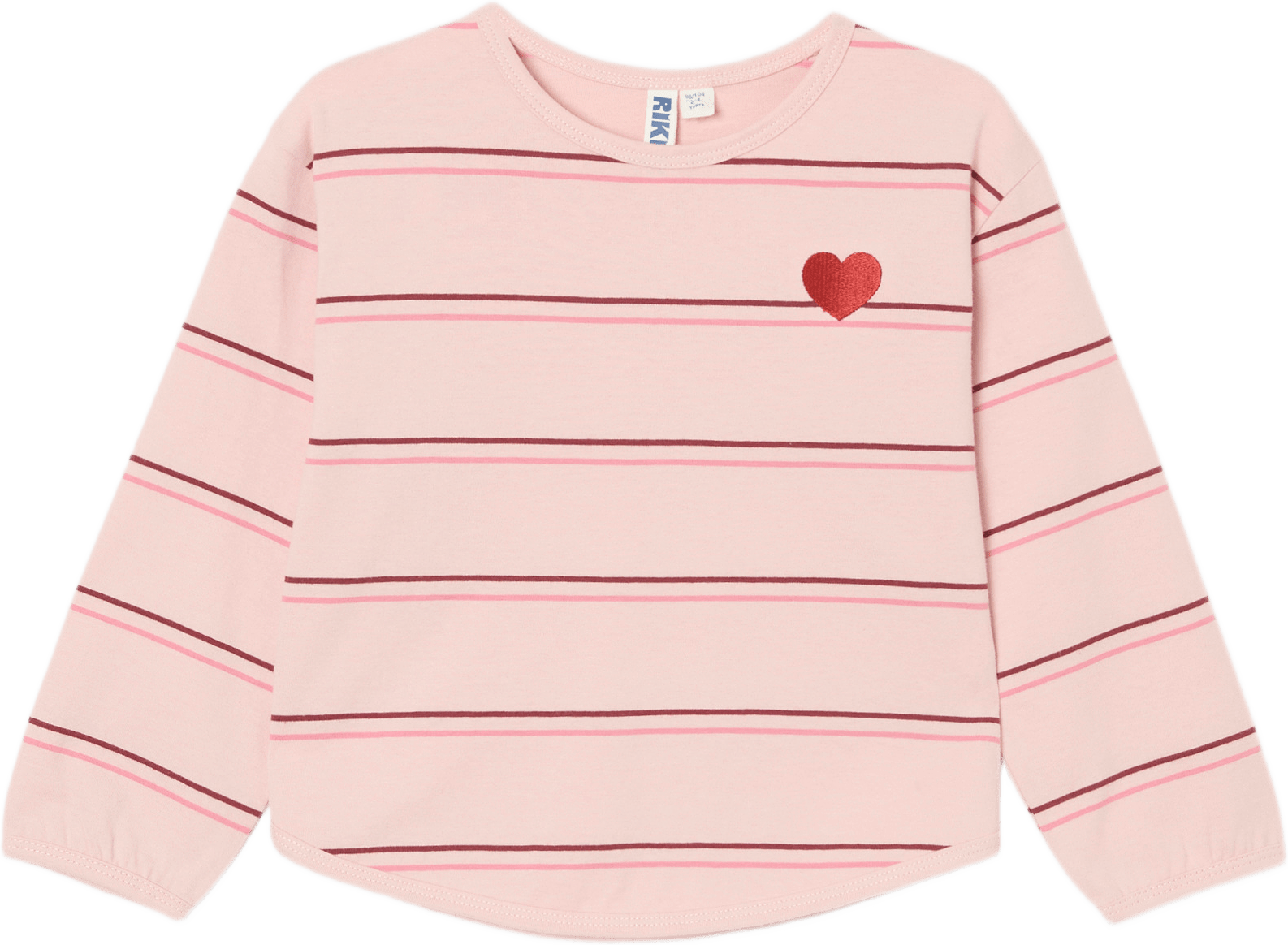 Långärmad topp SIENNA, från RIKIKI, i färgen Pink Stripe.