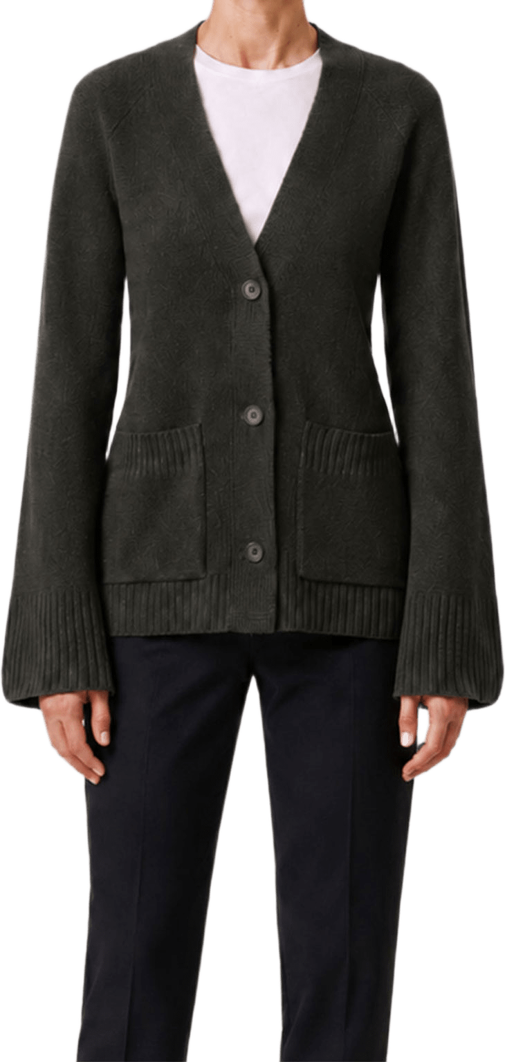 Cardigan i ull WARD, från Wera, i färgen Green.