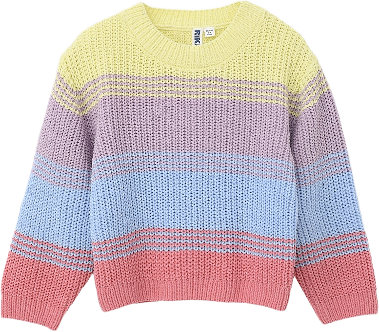 Stickad tröja i chenille BIBBI, från RIKIKI, i färgen Rainbow.