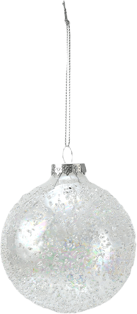 Julgranskula i glas FROST 8 cm, från Åhléns Home, i färgen Transparent.
