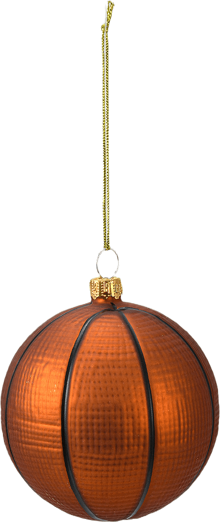 Julgranshänge i glas BASKETBOLL, från Åhléns Home, i färgen Orange.