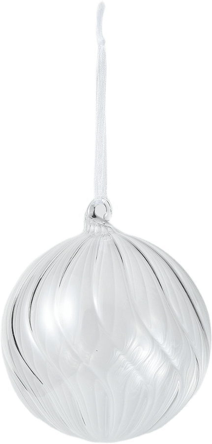 Julgranskula i glas TWIST 8 cm, från Åhléns Home, i färgen Transparent.