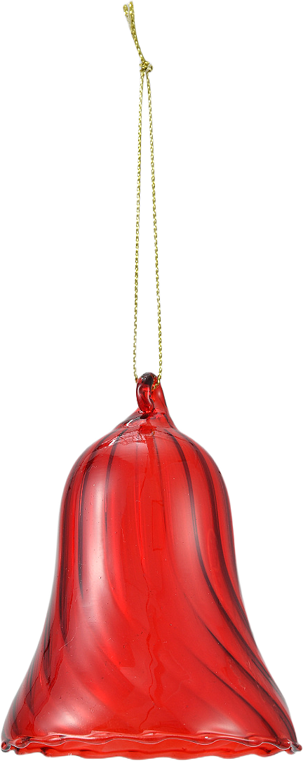 Julgranshänge i glas BELL, från Åhléns Home, i färgen Red.