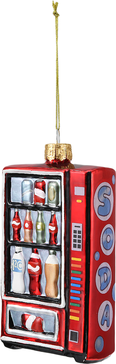Julgranshänge i glas LÄSKAUTOMAT, från Åhléns Home, i färgen Multi.