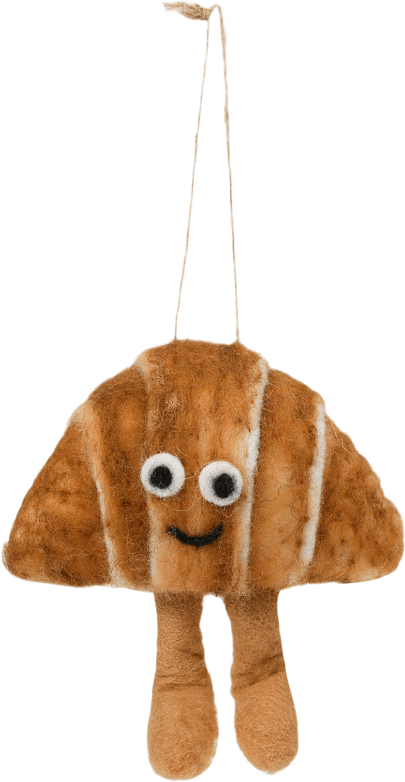 Julgranshänge i ull CROISSANT, från Åhléns Home, i färgen Light Brown.