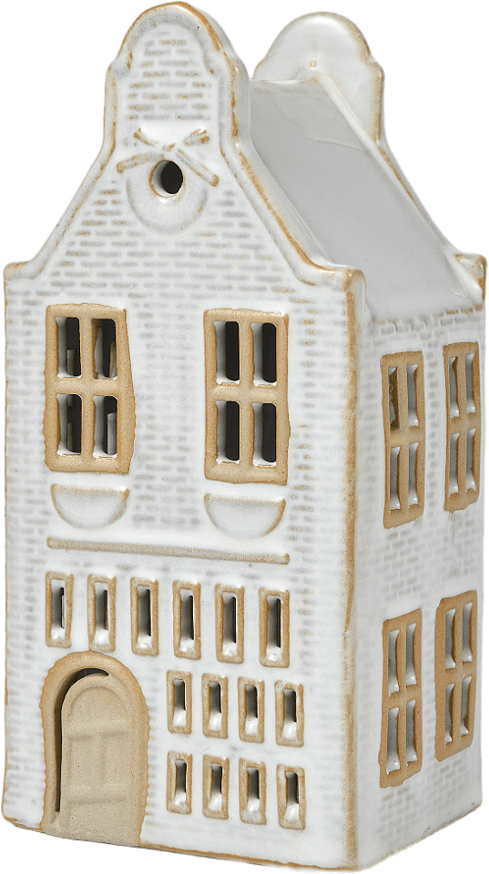 Ljuslykta hus LED 16 cm, från Åhléns Home, i färgen Beige.