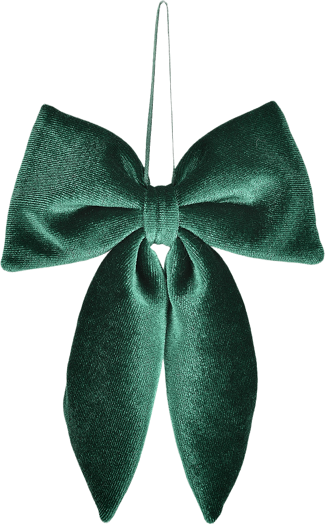 Sammetsrosett BOW 12x15 cm, från Åhléns Home, i färgen Dark Green.
