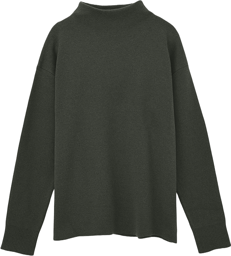 Stickad jumper BELL, från Å WOMAN, i färgen Dk Green.