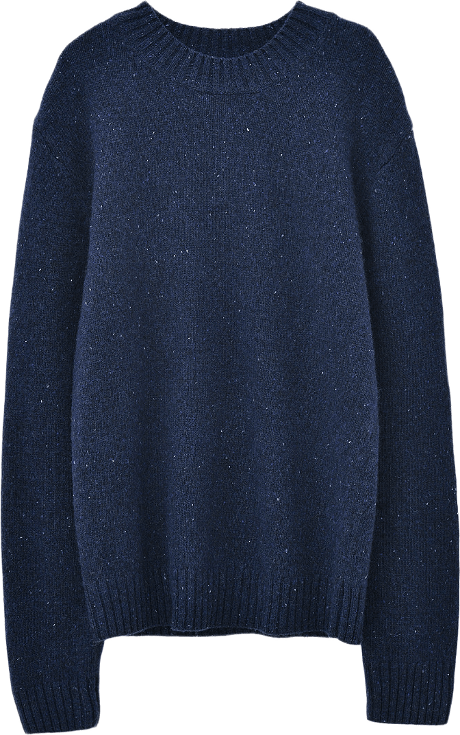 Tröja i ull och alpacka GUSTAF, från NORVIE, i färgen Navy Melange.