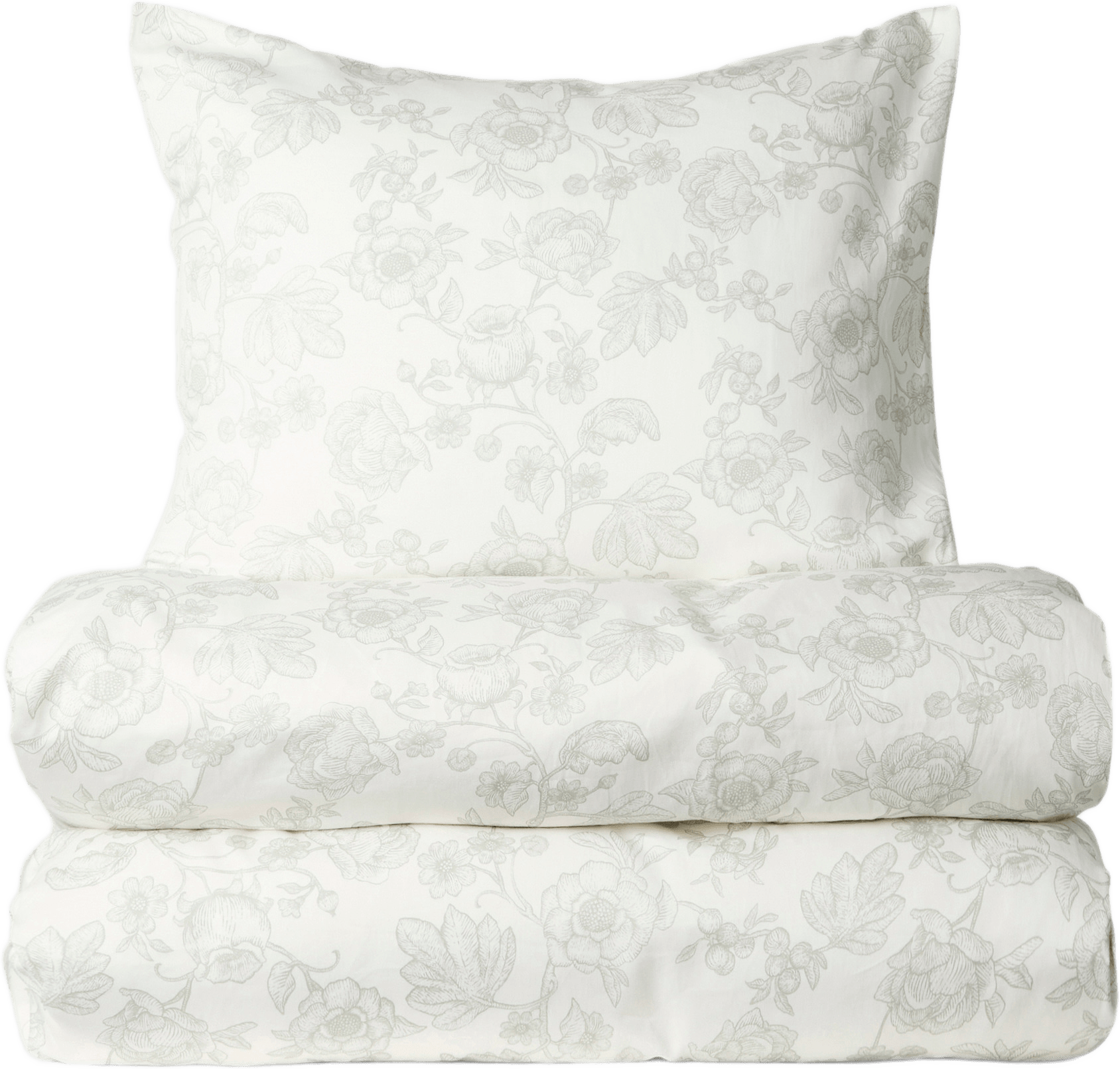 Bäddset i satin ELISE 150x210 cm, från Åhléns Home, i färgen Green Floral.