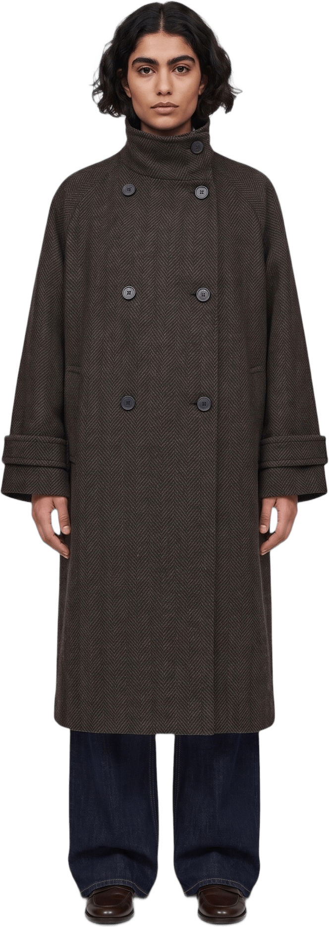 Kappa i ullmix ARVEN, från Carin Wester, i färgen Brown Herringbone.