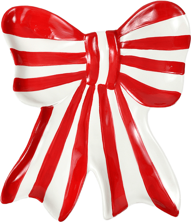 Serveringsfat BOW stripe, från Åhléns Home, i färgen Red.