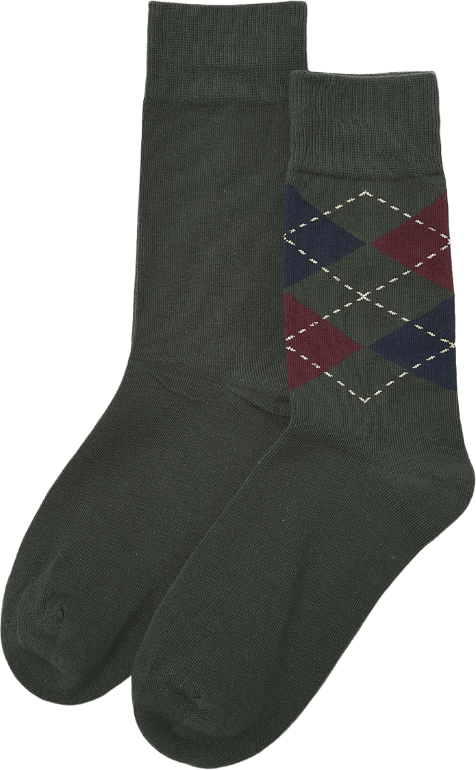 Strumpor argyle, 2-pack, från NORVIE, i färgen Green 2.