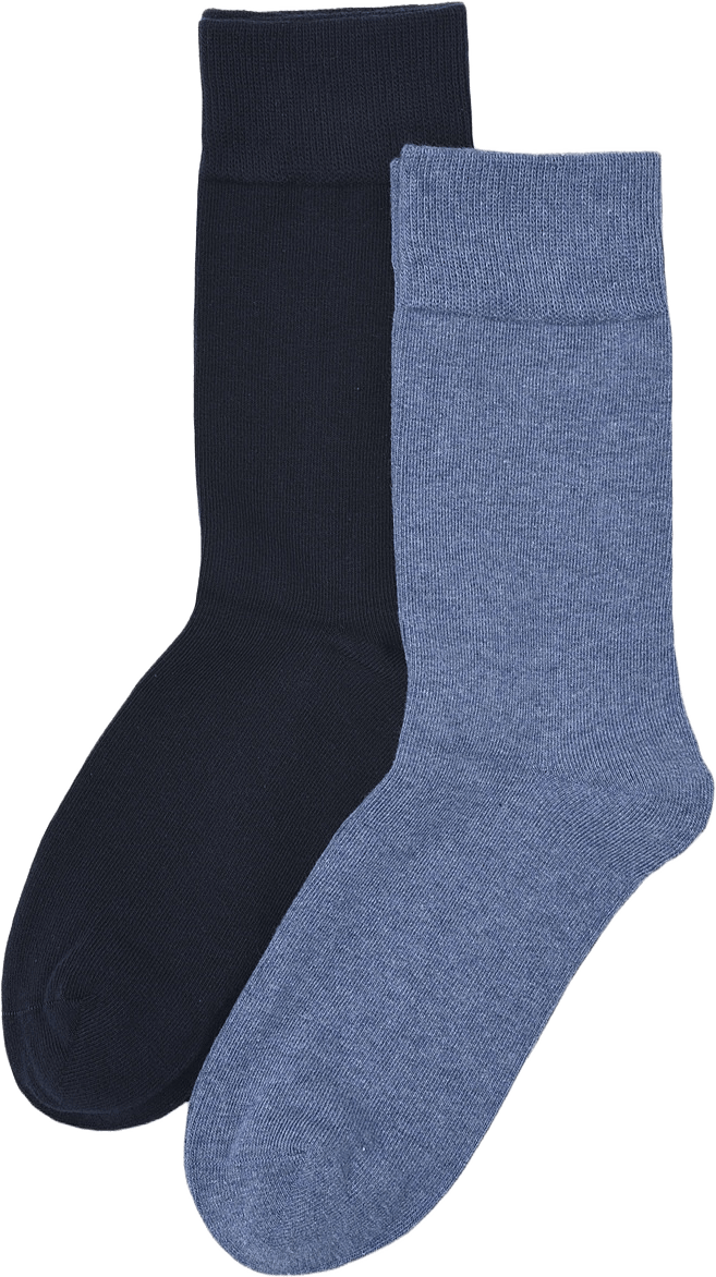 Enfärgade strumpor, 2-pack, från NORVIE, i färgen Blue Melange.