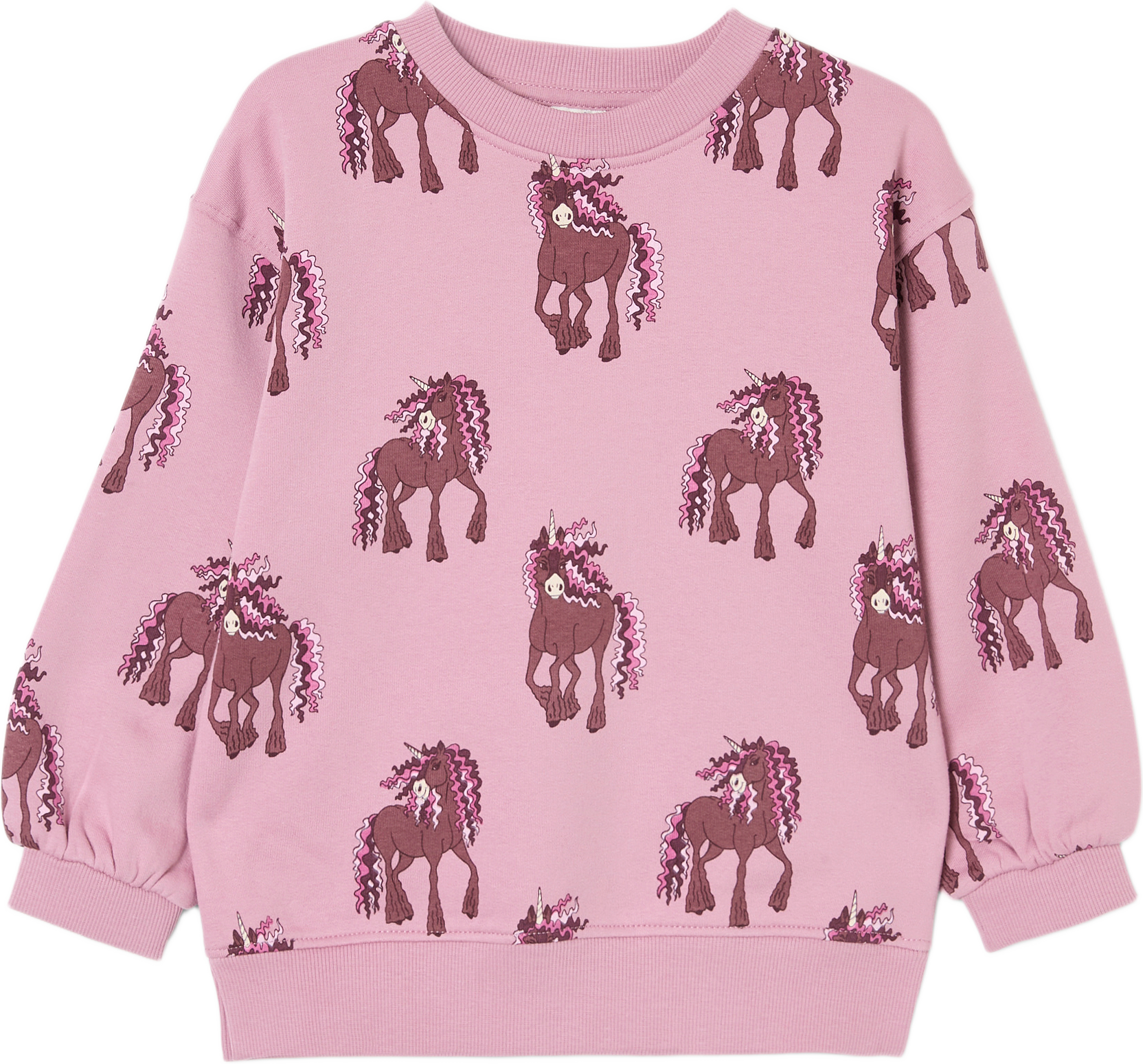 Collegetröja med tryck NICE, från RIKIKI, i färgen Unicorn.