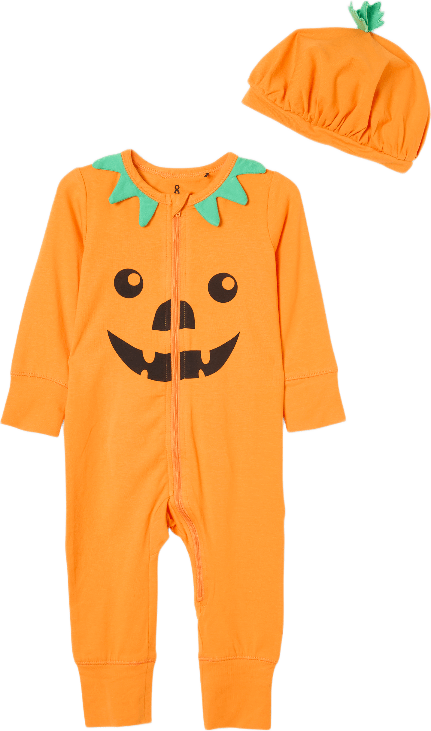 Pumpapyjamas med mössa LONNIE, från Å KIDS, i färgen Orange.