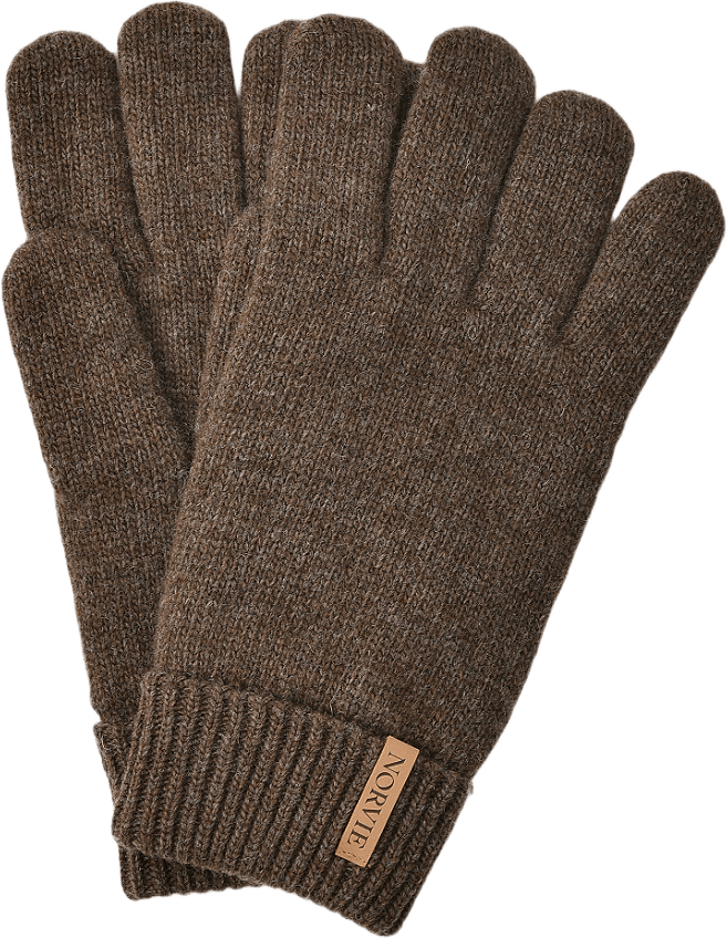 Fingervantar i ullmix HERMAN, från NORVIE, i färgen Brown Melange.