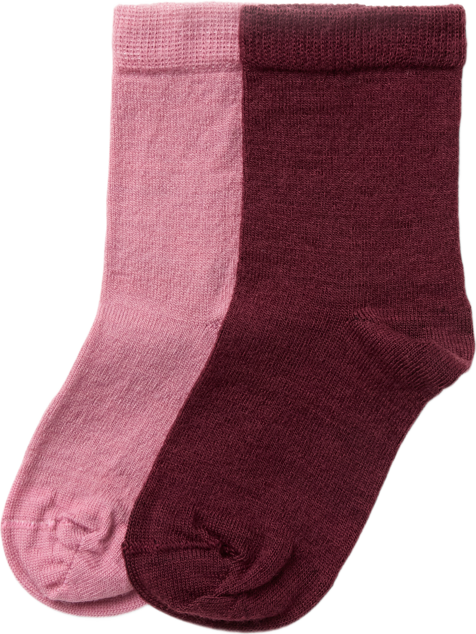 Strumpor i ullmix, 2-pack, från RIKIKI, i färgen Plum.