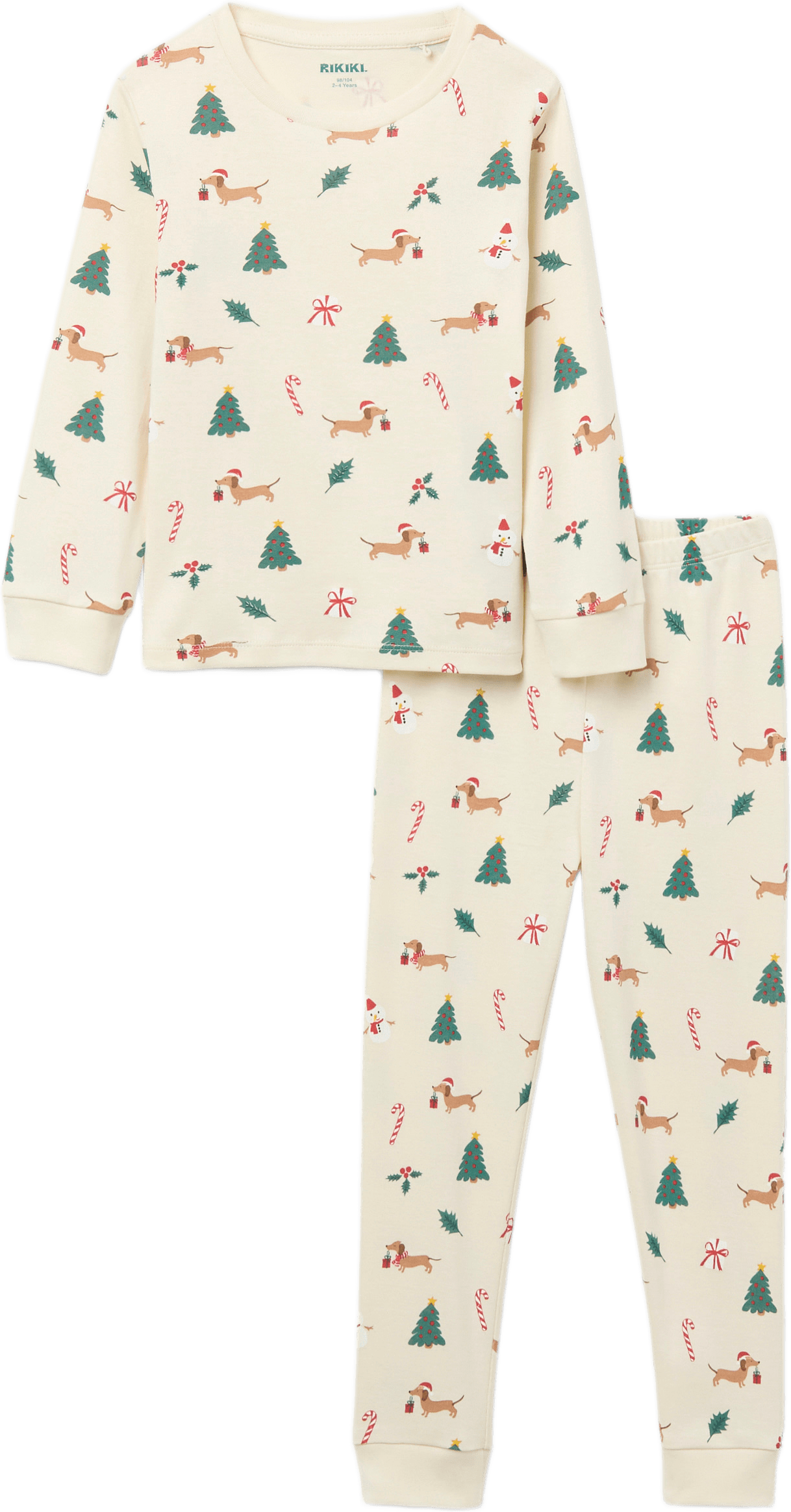 Pyjamas med tryck POW XMAS, från RIKIKI, i färgen Multi Print.