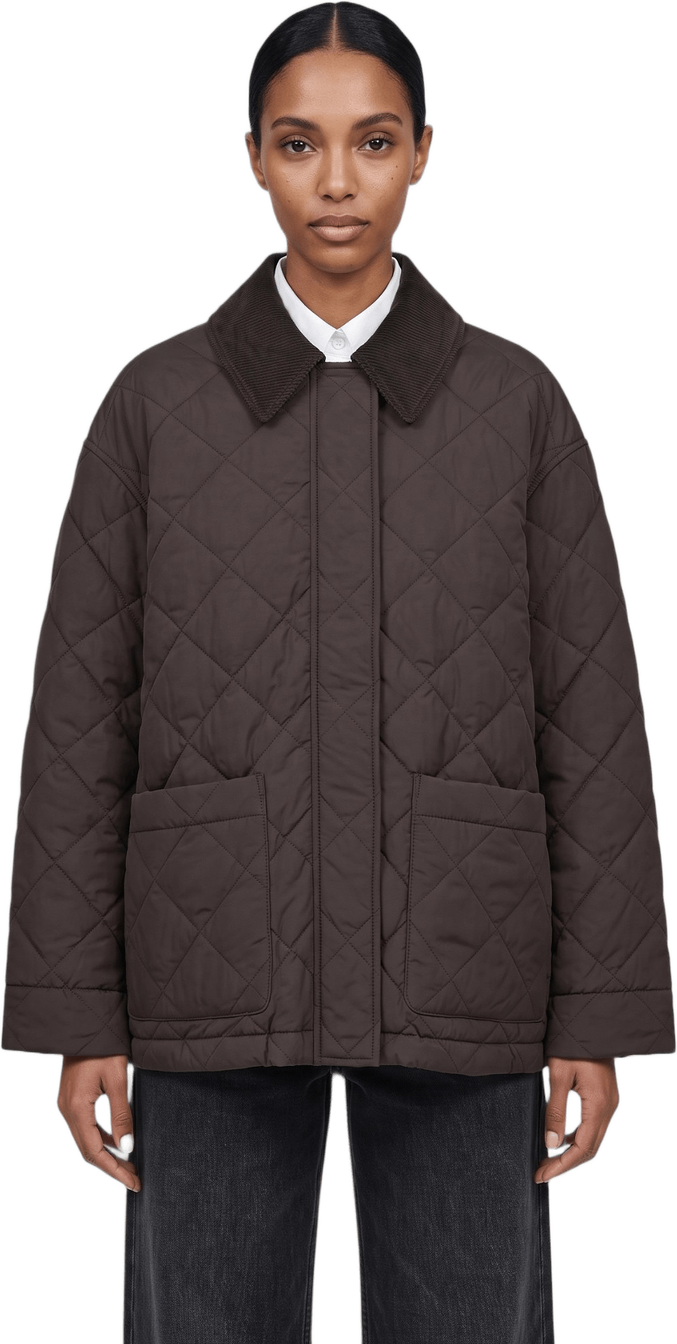 Quiltad jacka ALVIE, från Carin Wester, i färgen Dark Brown.