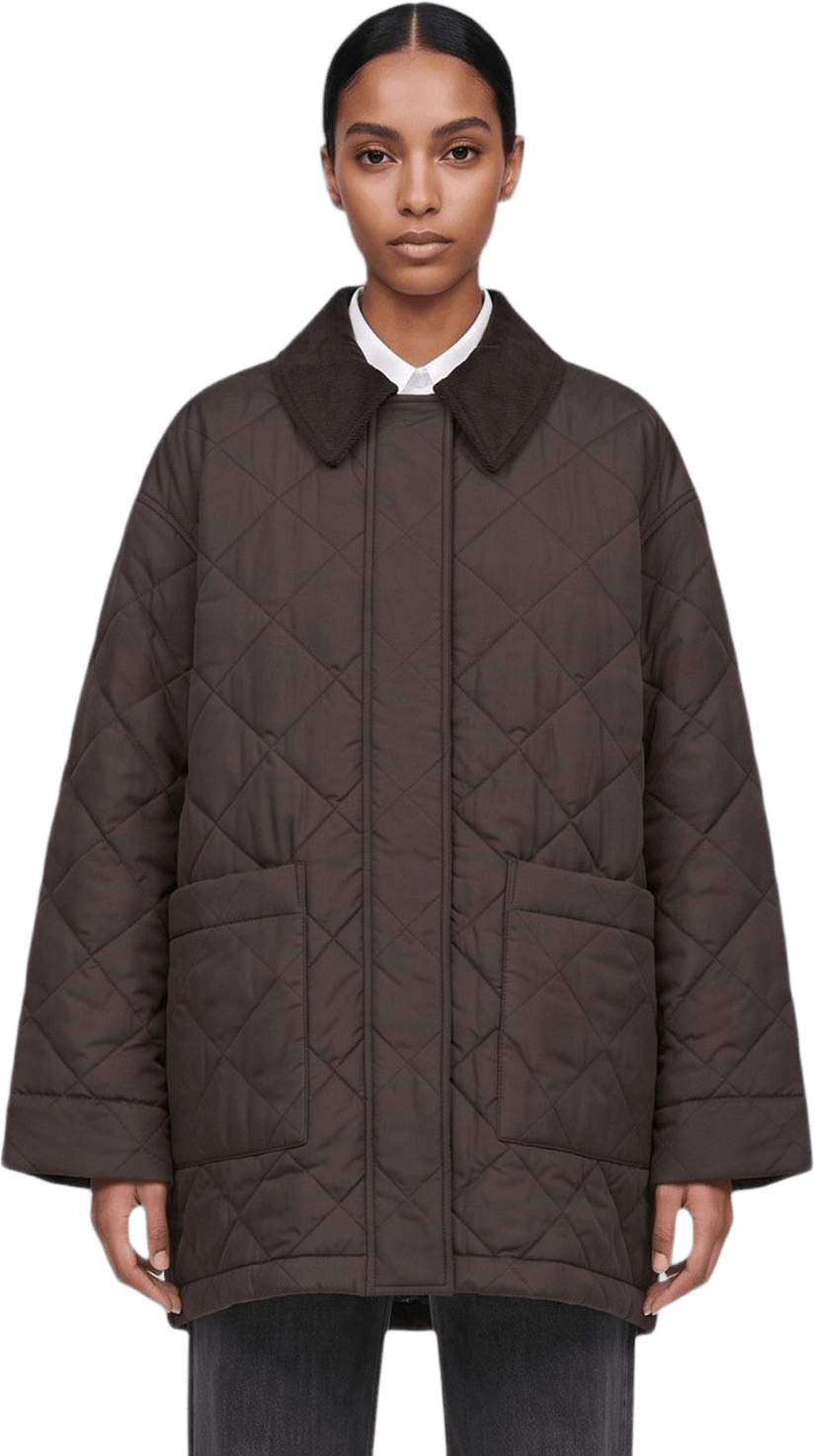 Quiltad jacka ALVIE, från Carin Wester, i färgen Dark Brown.