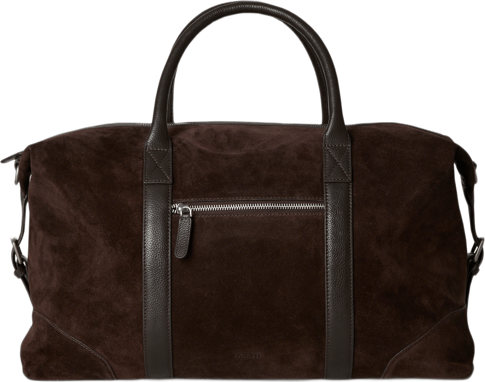 Weekend bag i mocka RICKE, från NORVIE, i färgen Dark Brown.