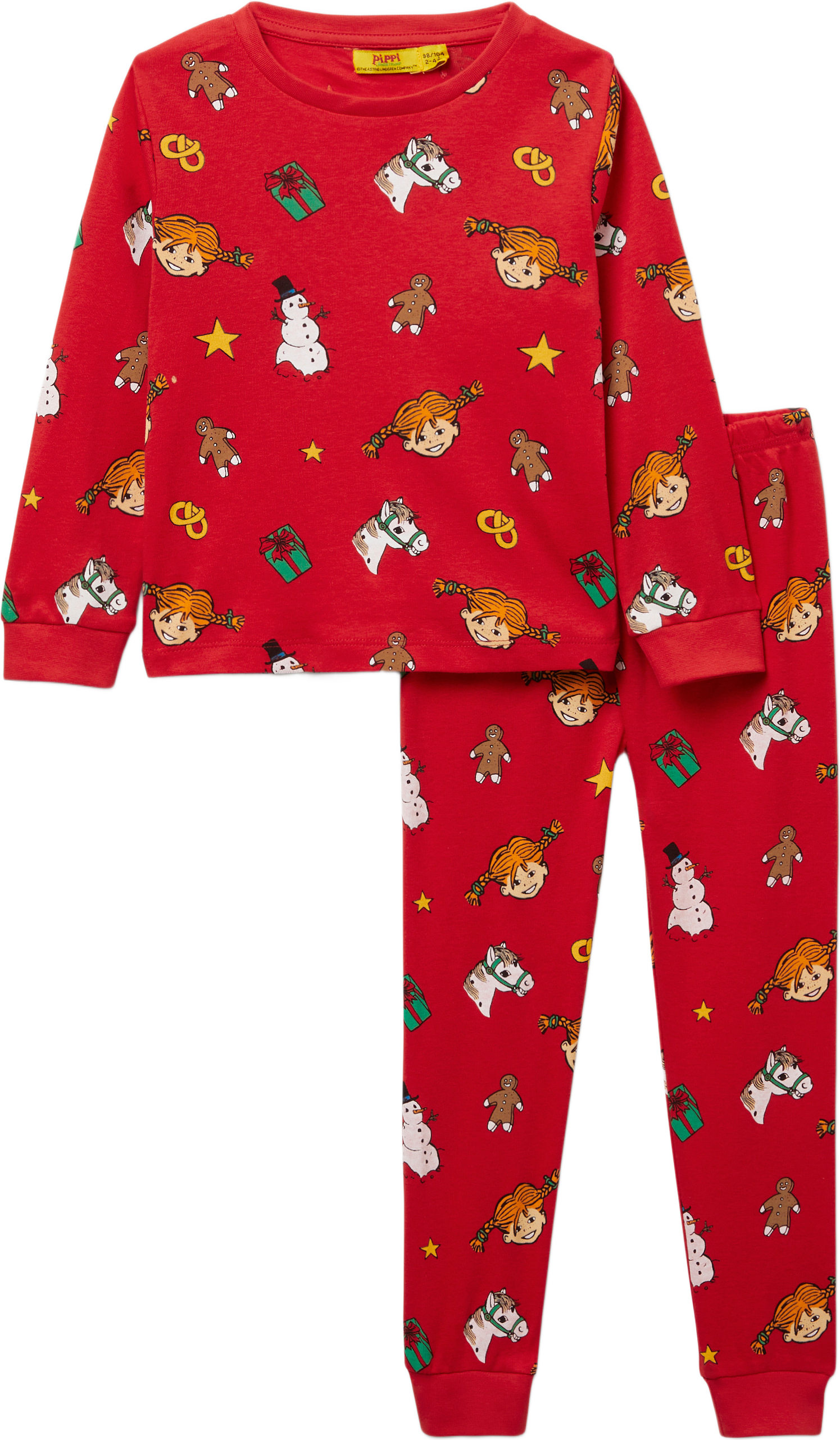 Pippi Långstrump-pyjamas NILSSON, från PIPPI, i färgen Christmas Red.