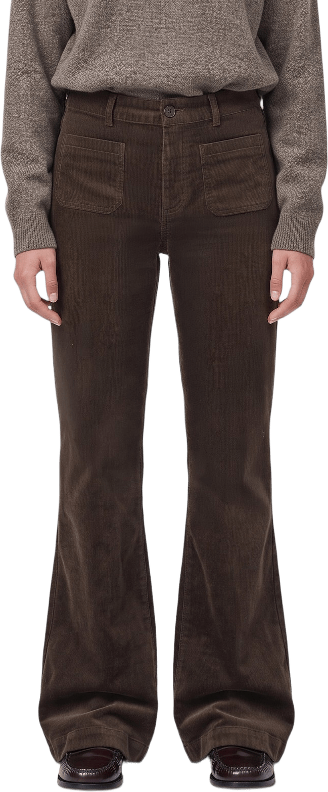 Utsvängda manchesterbyxor VIOLET, från Carin Wester, i färgen Dark Brown.