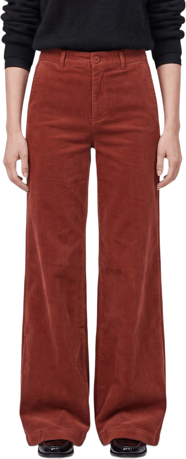 Vida manchesterbyxor med hög midja IKA, från Carin Wester, i färgen Red Brown.