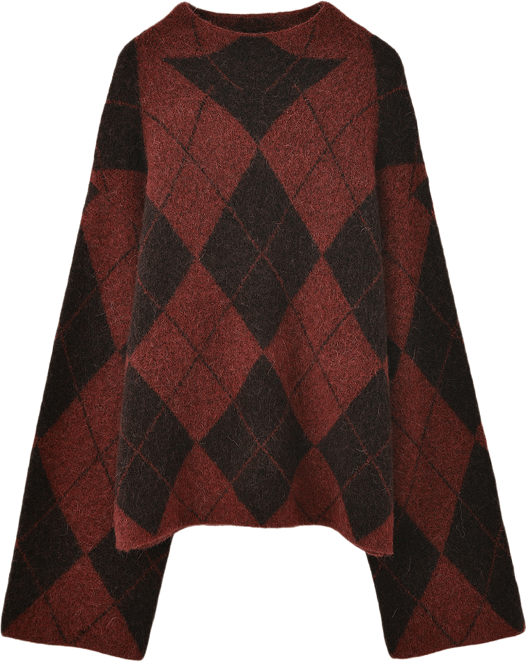 Mönstrad jumper LILLE, från Carin Wester, i färgen Argyle Rust.