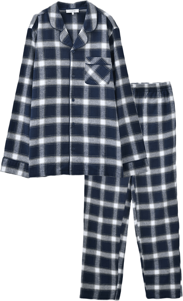 Flanellpyjamas EDVIN, från NORVIE, i färgen Navy.
