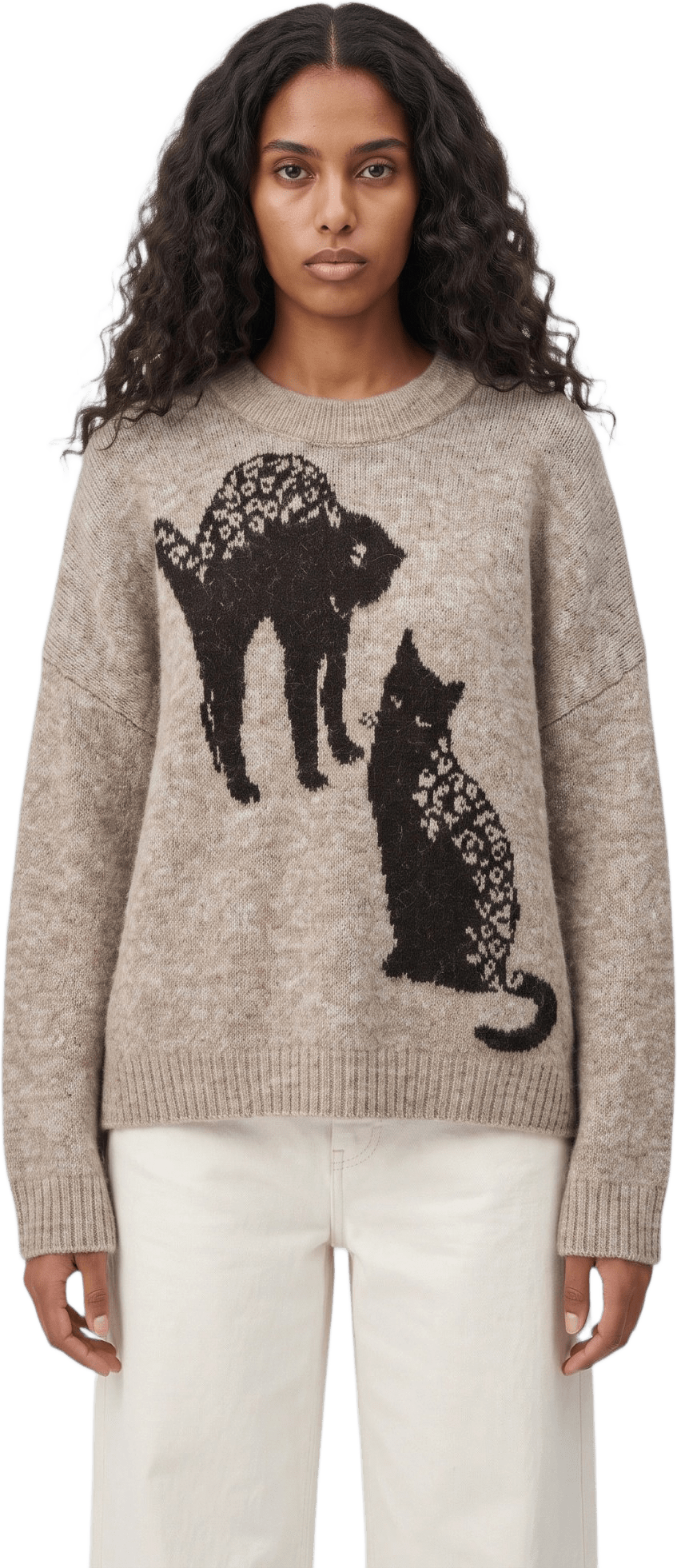 Stickad tröja EVY, från Carin Wester, i färgen Cats.