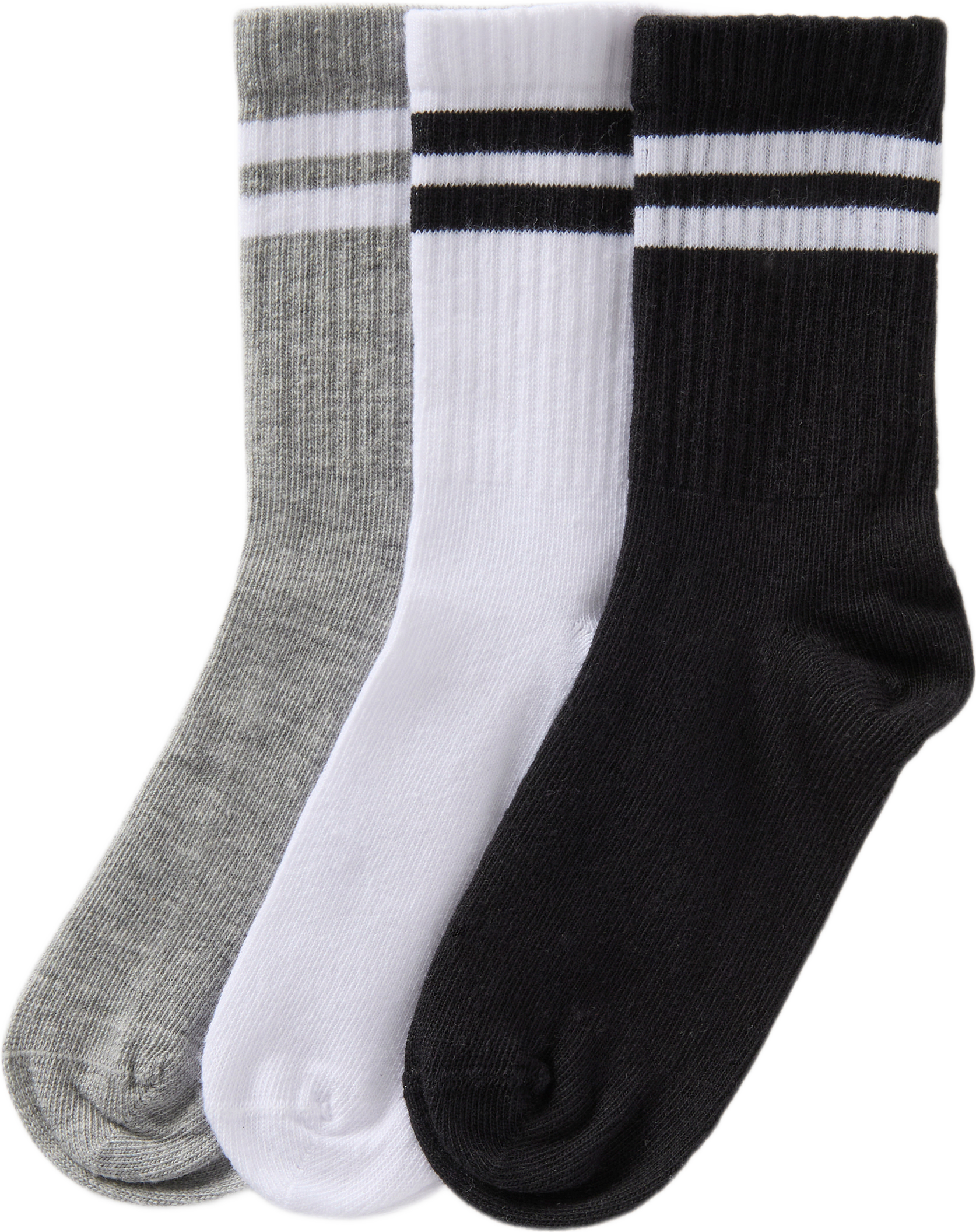 Strumpor med kontrastrand SPORTY, 3-pack, från RIKIKI, i färgen Black/White.