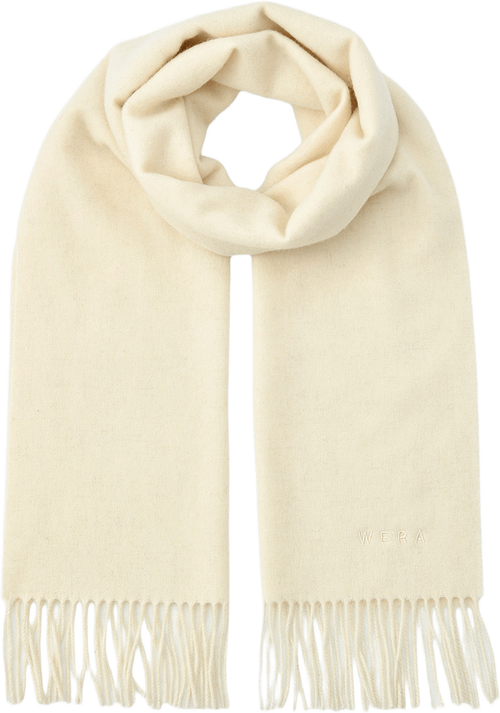 Halsduk i ull FELICIA, från Wera, i färgen Cream White.