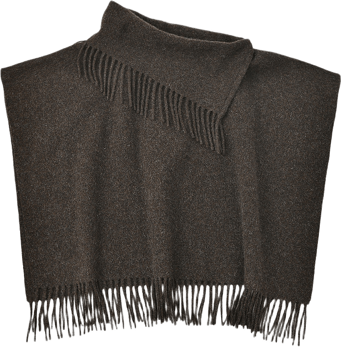 Poncho i ull SELMA, från Wera, i färgen Brown Melange.