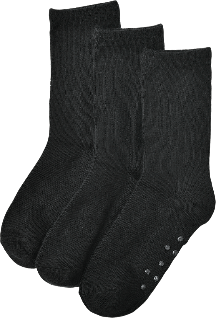 Strumpor med halkskydd, 3-pack, från RIKIKI, i färgen Black.